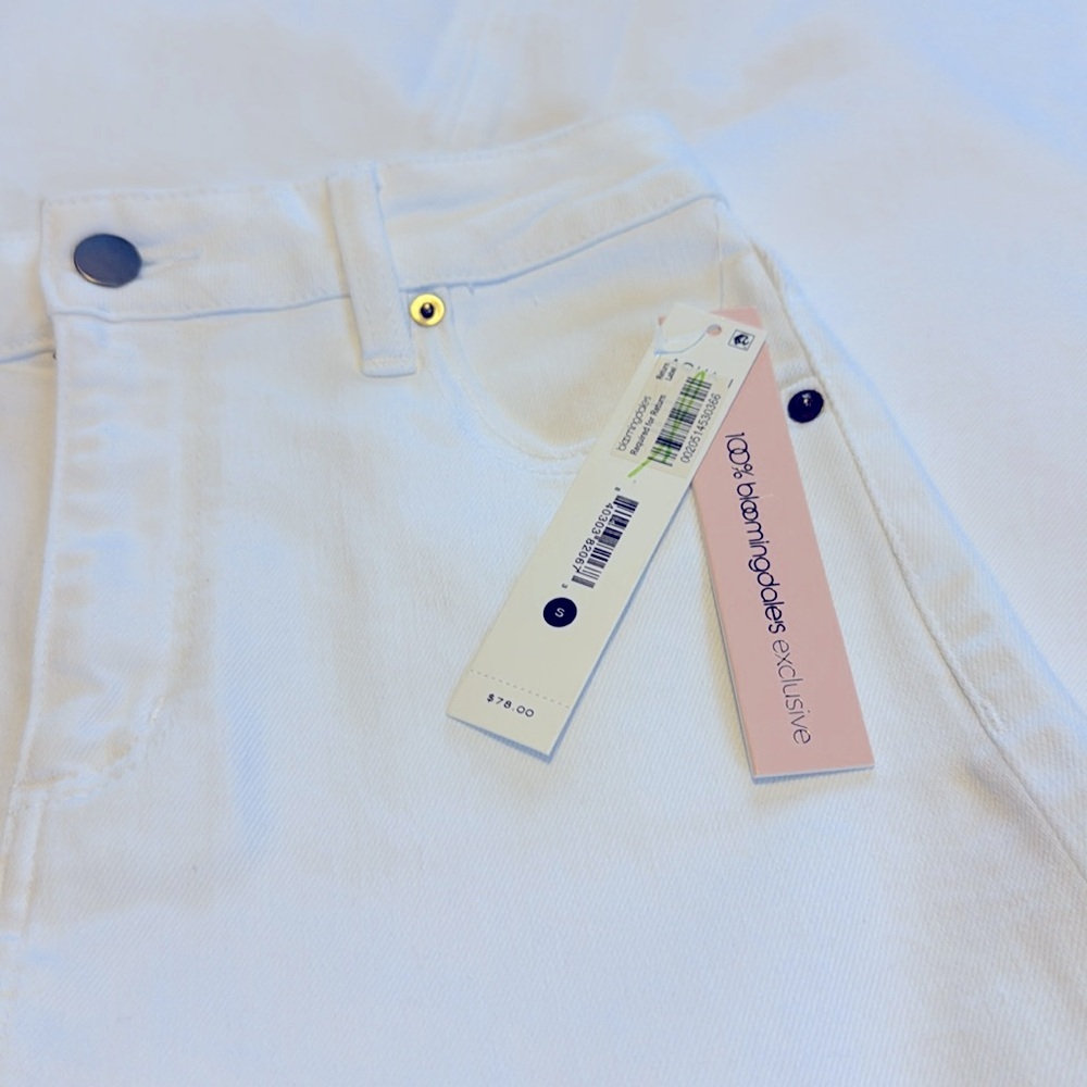 NWT AQUA White Denim Midi Skirt - Picture 8 of 8